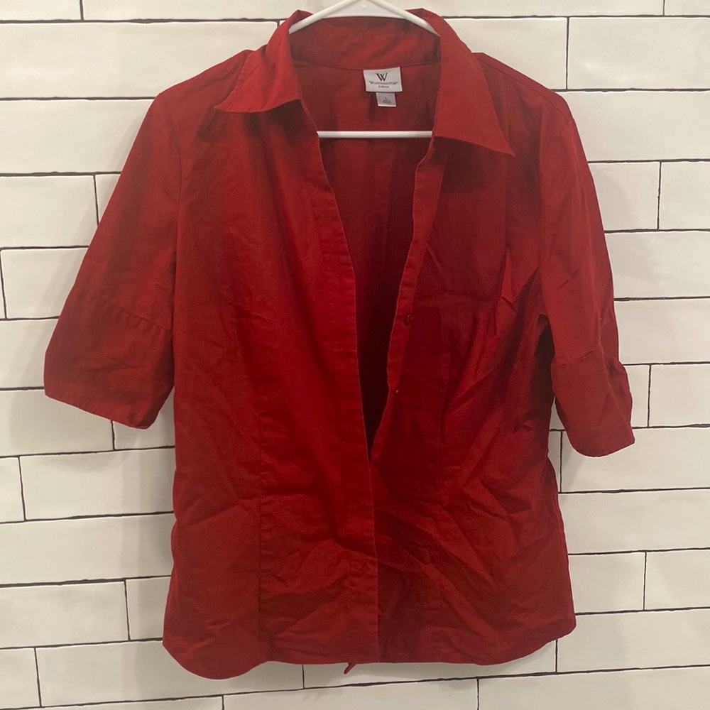 Large Worthington Red Button Up